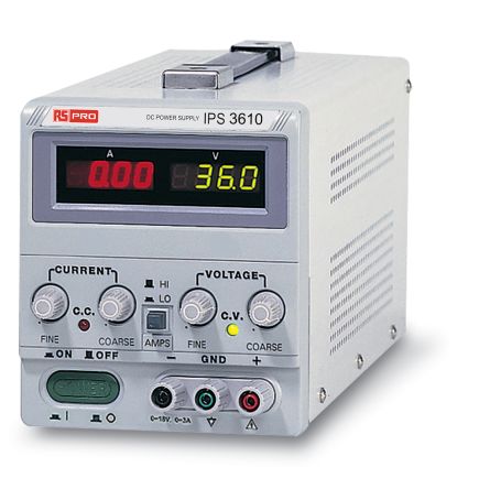 RS Pro IPS-3610 ̨ʽԴ, 1 , 0  36V dc, 0  10A, 360W